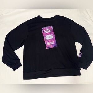 TACO BELL SWEETSHIRT BLACK FIRE! CHALLENGE ACCEPTED SIZE XL EXCE CONDITIONS